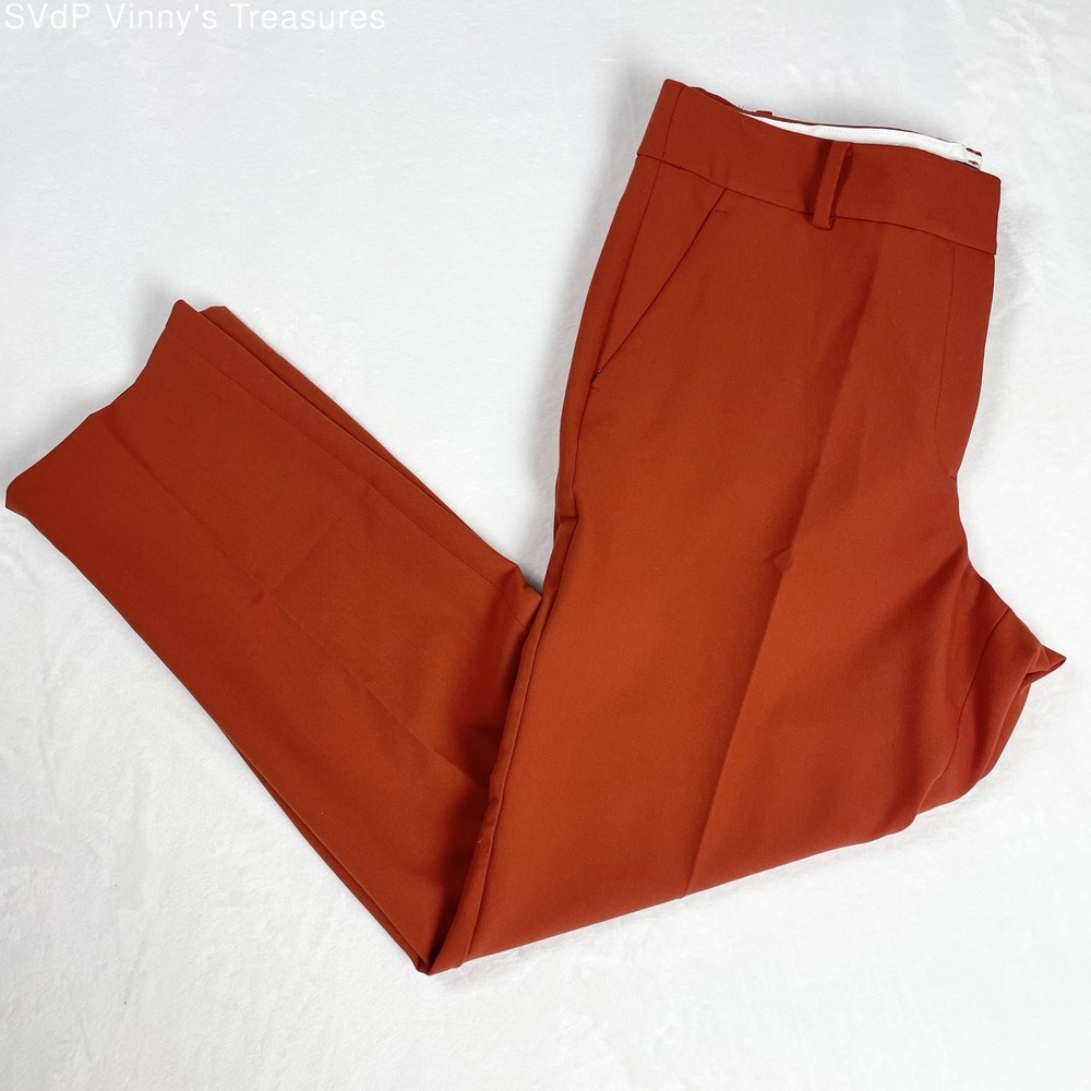 NWT Talbots Hampshire Ankle Burnt Orange Rust Pant Straight Casual Workwear 12
